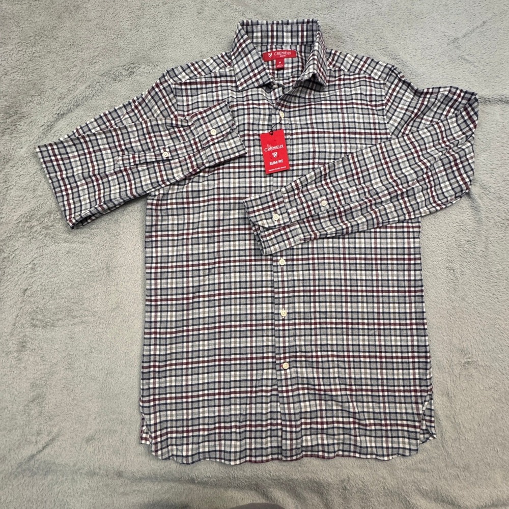 Cremieux Mens Medium Slim Fit Plaid Button Down Long Sleeve‎ Casual Shirt NWT! - Picture 2 of 8